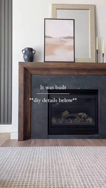 a fireplace with a quote on it that says it was built diy details below