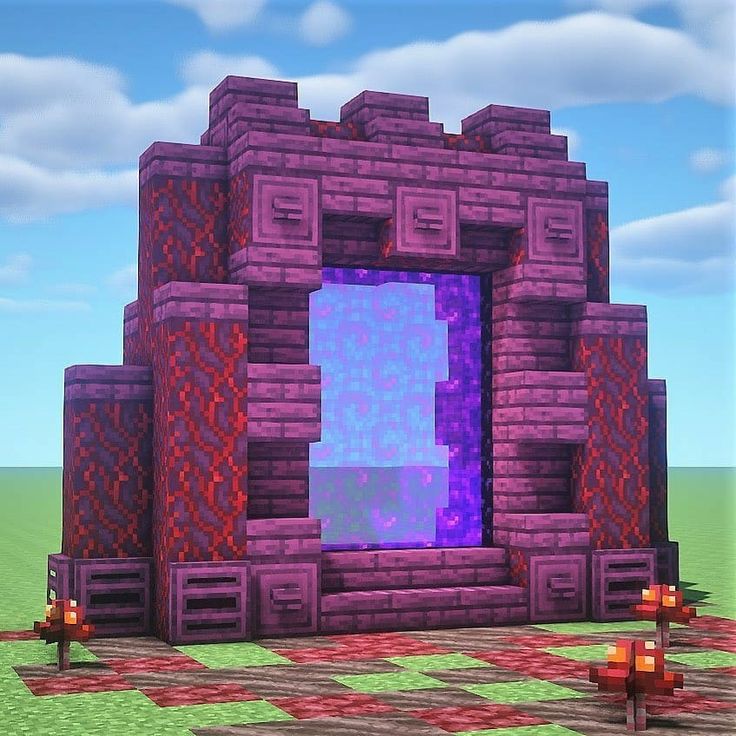 Cherry Blossom Nether Portal, Nether Portal Design, Minecraft Portal, Nether Portal, Minecraft Decoration, Minecraft Houses Survival, Portal Design, Minecraft Structures, Bangunan Minecraft