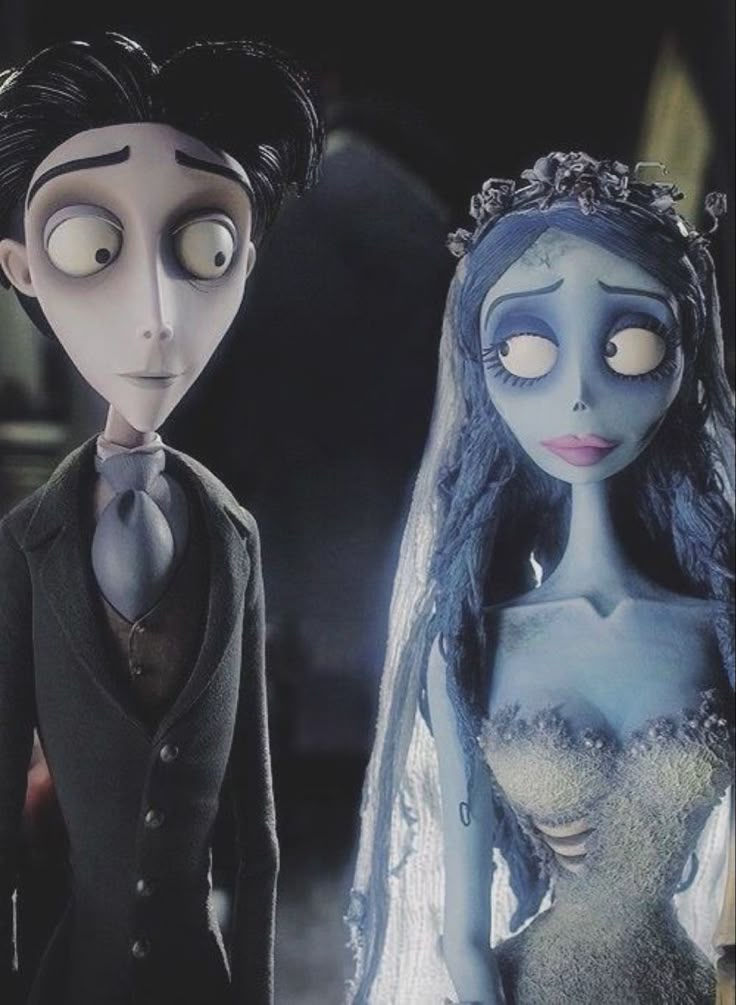 the corpse bride and groom are dressed up for halloween