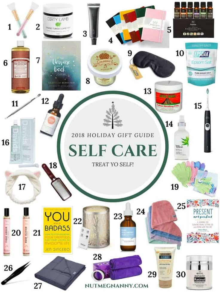 the holiday gift guide for self care that you can't see in this image