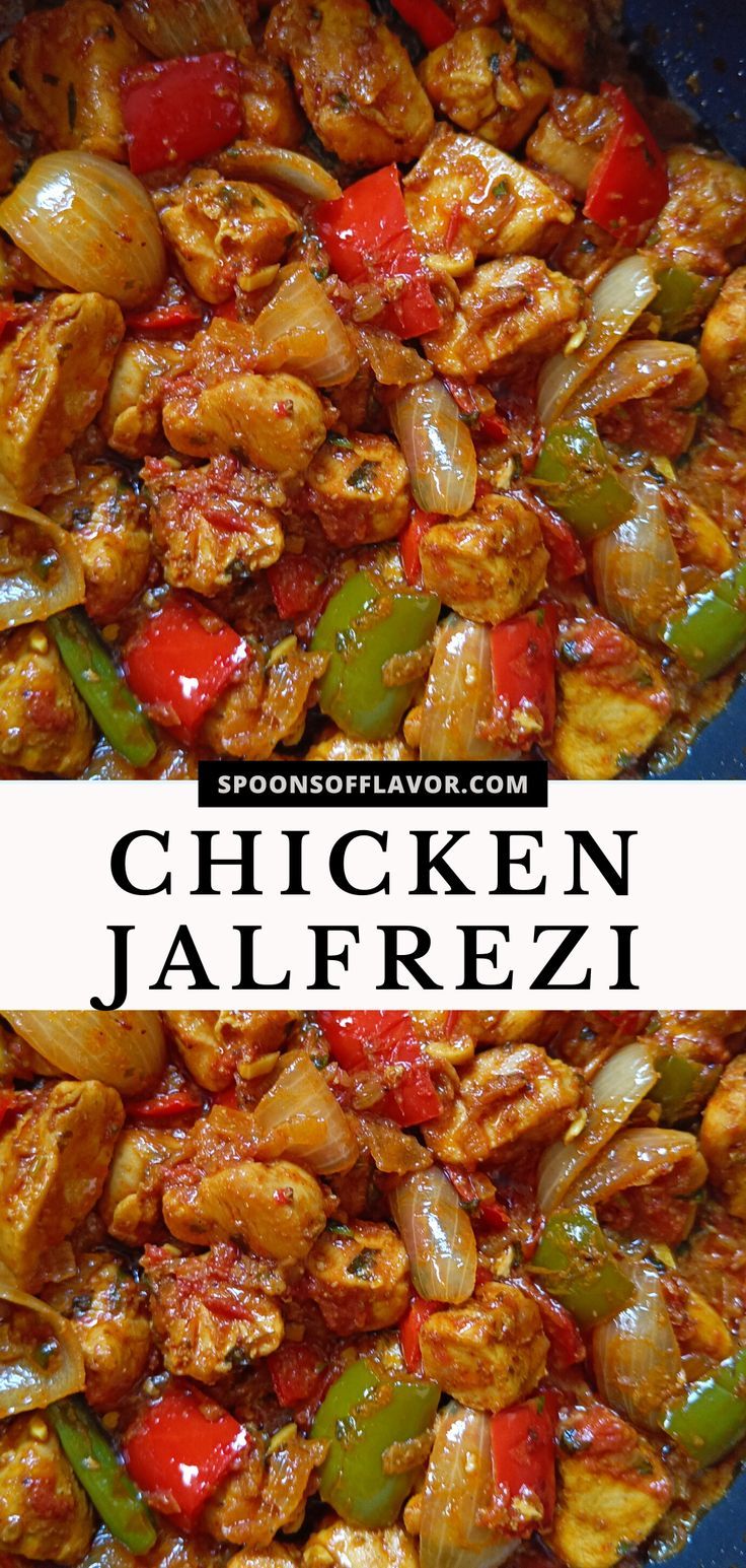 Image showing vibrant looking chicken jalfrezi in a nonstick pot. Chicken Jalfrezi Recipe, Jalfrezi Recipe, Takeout At Home, Indian Takeout, Chicken Jalfrezi, Indian Dinner Recipes, Indian Chicken Recipes, Indian Dinner, Easy Indian Recipes