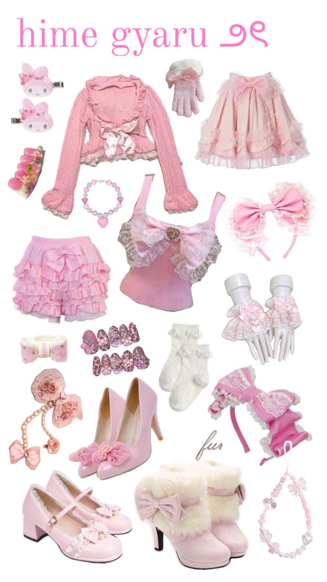 ,, hime gyaru outfit Gyaru Outfit, Fashion Show Themes, Hime Gyaru, Pretty Pink Princess, Gyaru Fashion, Outfit Collage, Clothes And Shoes, Pink Outfits, Really Cute Outfits