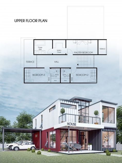 the floor plan for this modern house is shown