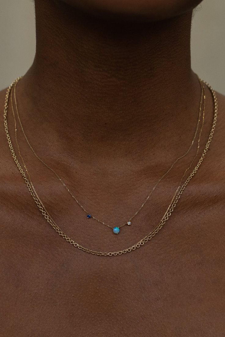 Three-Step Necklace – WWAKE Small Stone Necklace Jewelry, Gem Necklace Stones, Simple Necklace Stack, Understated Jewelry, Gem Studio, Fine Jewelry Necklace, Simple Gold Necklace, Simple Necklaces, Asymmetrical Necklace