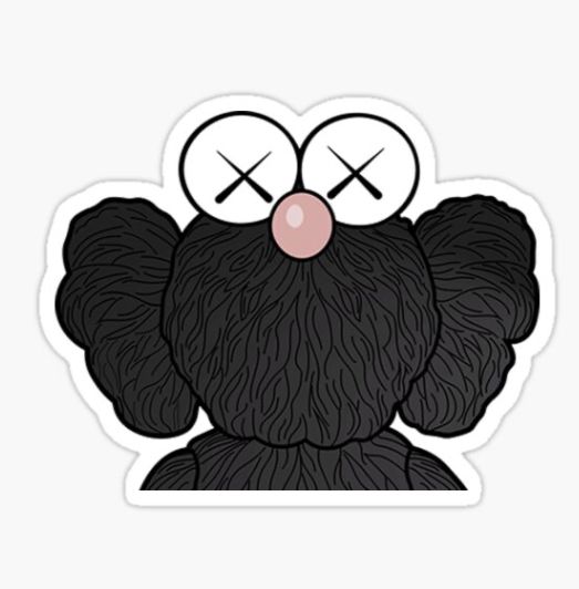 an animal sticker with two eyes and a beard