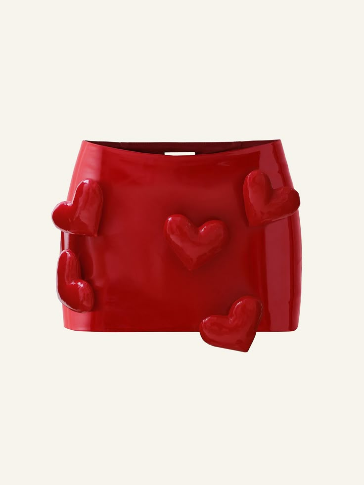 Dive into the essence of romance with our Love Mini Mini skort in Red patent from Cultnaked's Valentine's Collection. This low-rise mini skirt with integrated shorts underneath combines playfulness with style. Adorned with charming hearts all over, it's a delightful expression of love. Each stitched heart tells a story Spikes Skirt Set, Trendy Rhinestone-embellished Hats, Cheap Chic Red Camisole, Cheap Spring Party Platform Slippers, Luxury Modern Slip-on Sandals, Cheap Under Armour T-shirt For Sports, Leather Skirt Mini Autfit, Cheap Red Elegant Coin Purse, Slow Fashion Brands