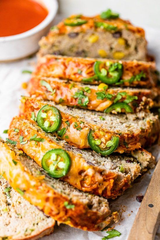 sliced meatloaf with jalapenos and cheese