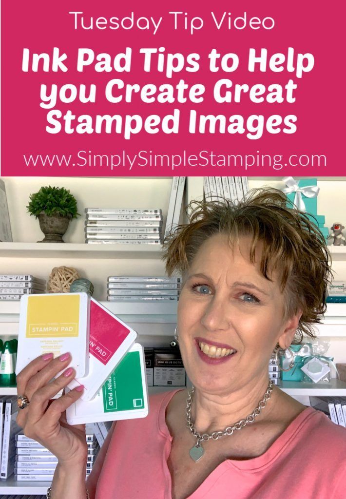 a woman holding up some cards with the words ink pad tips to help you create great stamps