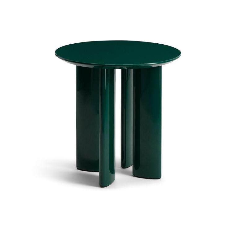 a small green table with two legs on the top and one leg in the middle