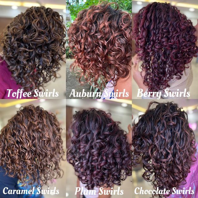 Color For Curly Hair Ideas, Best Hair Colour For Curly Hair, Auburn Hair Color Swatches, Hair Color Ideas For Brown Curly Hair, Hair Color Ideas For Curly Hair Ombre, Haircolour Ideas For Curly Hair, Color Dyed Curly Hair, Colour Curly Hair, Different Hair Dye Styles Curly Hair