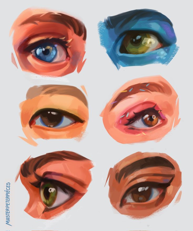 an image of different colored eyes