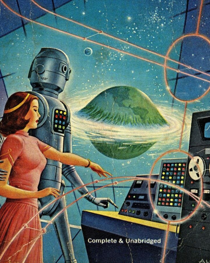 Retro-Futurism | Aesthetics Wiki | Fandom Retro Futurism Aesthetic, Retro Futurism Art, Vintage Futurism, Futurism Art, Arte Peculiar, Futuristic Aesthetic, Science Fiction Illustration, World Of Tomorrow, New Retro Wave