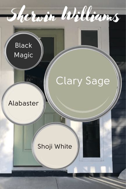 the words black magic, clay sage, and shai white are in front of a door