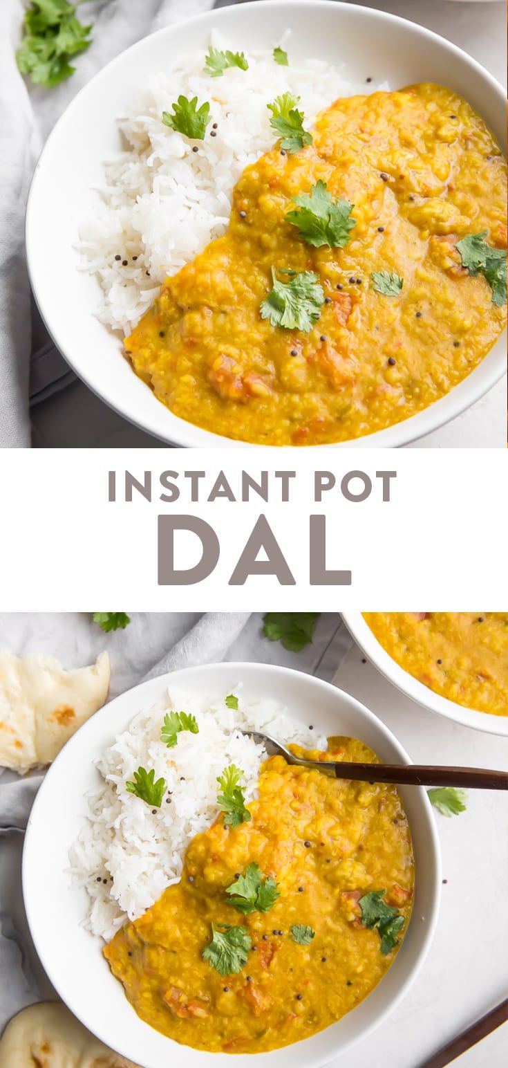 two bowls filled with instant pot dali and rice