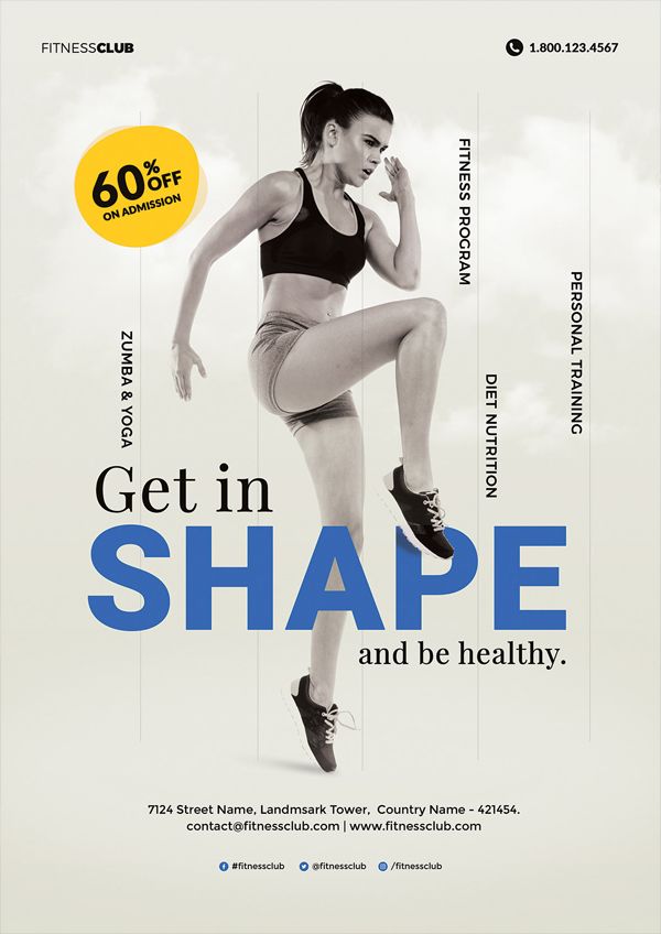 a woman in black top and shorts standing on one leg with the words get in shape and be healthy