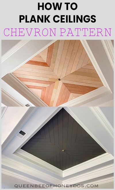 how to plank ceilings with chevron pattern