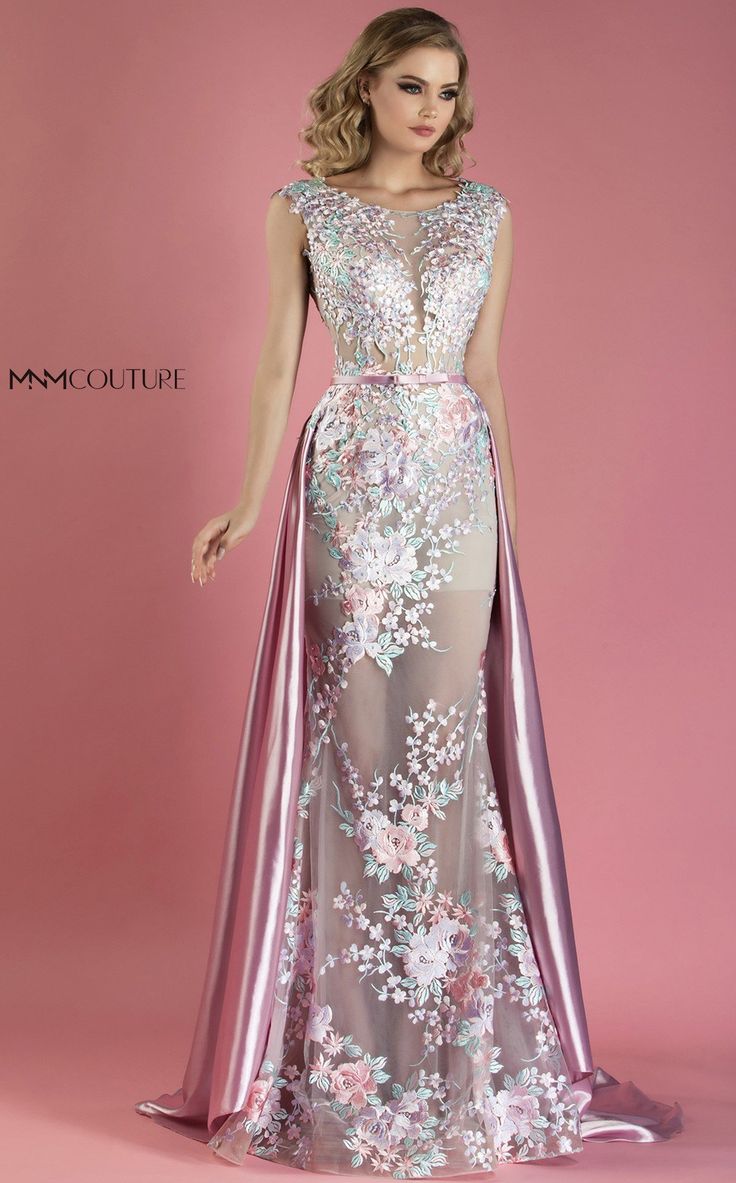 MNM Couture K3557 - CYC Boutique Mnm Couture, Exquisite Gowns, Trumpet Skirt, Couture Dress, Floral Embroidered Dress, Lace Dress Long, Couture Gowns, Gorgeous Gowns, Embroidery Details