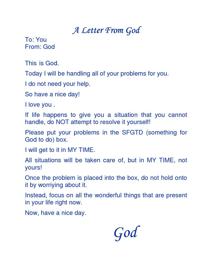 a letter from god to you from god