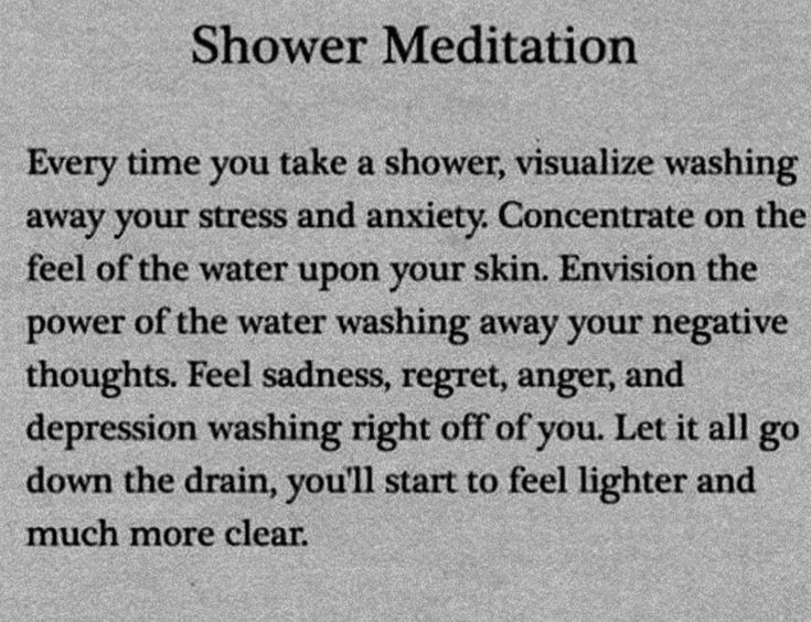 a poem written in black and white with the words shower meditation on top of it