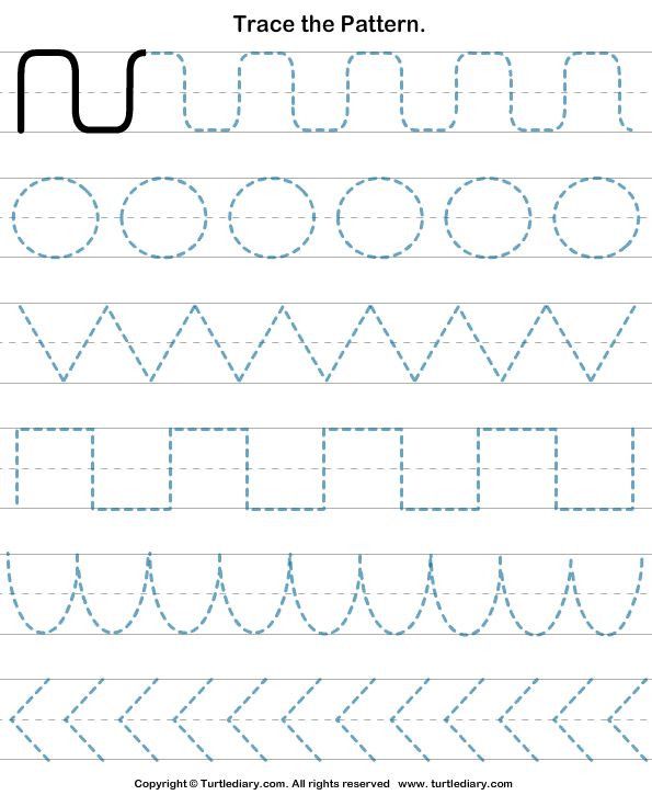 trace the pattern worksheet for children to practice handwriting and writing letters with numbers