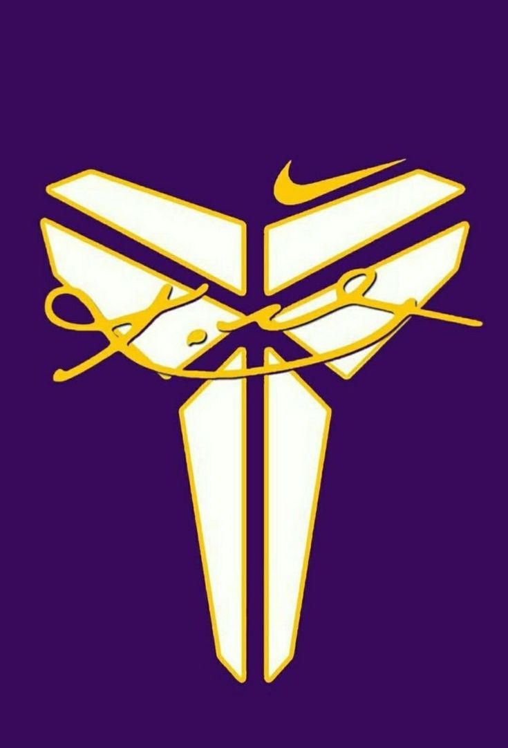 the nike logo is shown in gold on a purple background, with scissors and thread