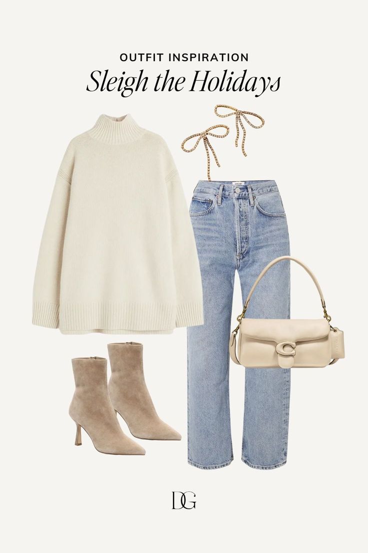 Easy holiday outfits | holiday outfit ideas, casual holiday outfit, festive outfit, casual holiday outfit Xmas Day Outfit Ideas Casual, Holiday City Outfits, Holiday Breakfast Outfit, Classy Christmas Outfit Casual, Xmas Shopping Outfit, After Christmas Outfit, Clean Girl Holiday Outfits, Amanda Woods The Holiday Outfits, Holiday Outfits Autumn