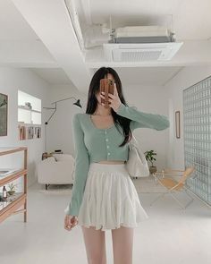 Cute girl outfit Yn Korea Girl Outfits, Pink And White Summer Outfits, Girly Outfits Korean, Girly Korean Outfits, Outfits Skirts, Korean Outfit Street Styles, Korean Girl Fashion, Ulzzang Fashion, Asian Outfits