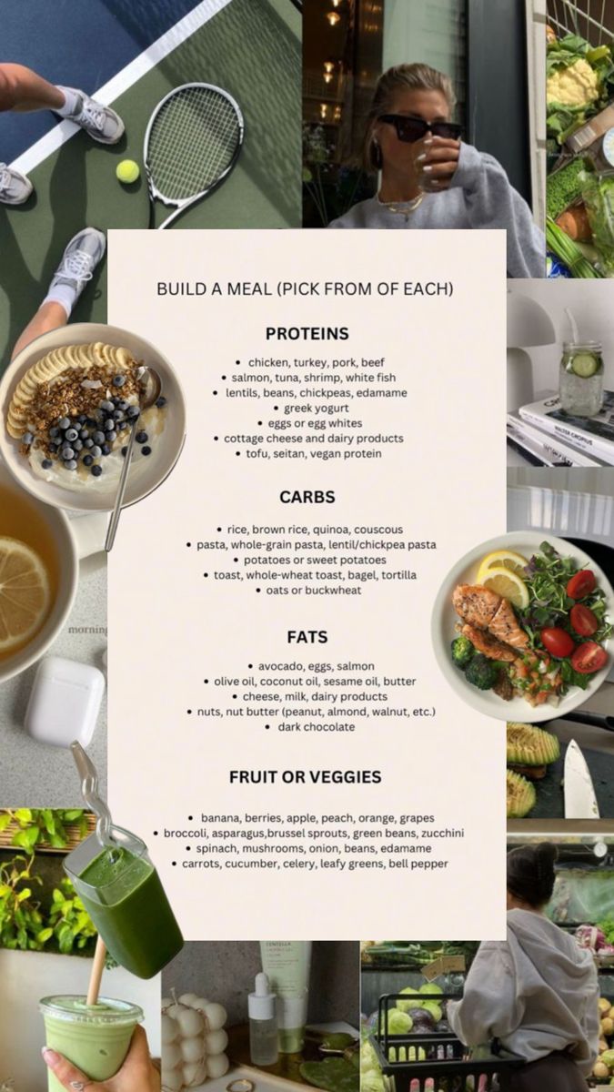 a menu with pictures of food and drinks