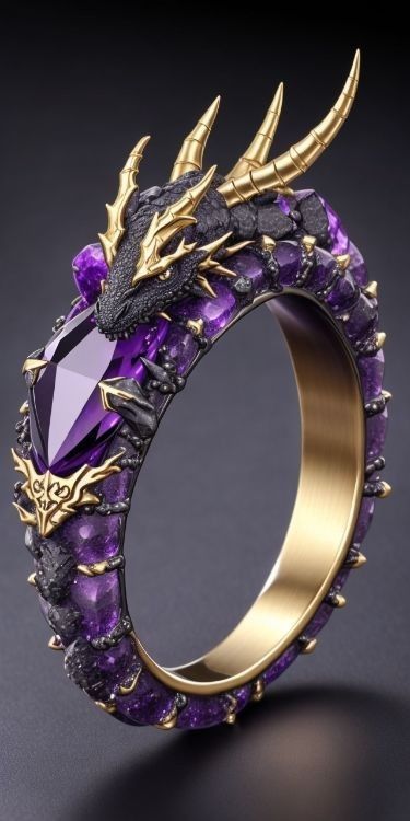 Amethyst Dragon, Fantasy Jewelry Magic, Diamonds Bracelet, Fantasy Ring, Necklaces Diamond, Rings Accessories, Bracelets Silver, Dragon Ring, Accessories Gold