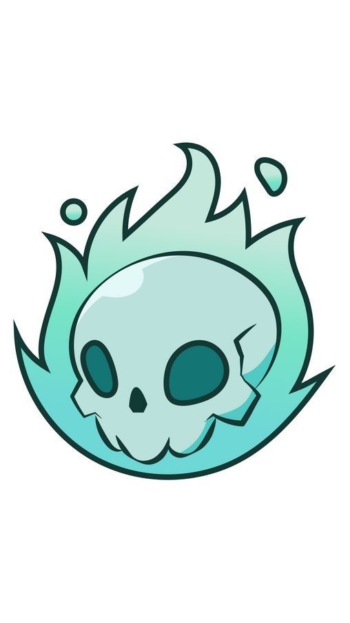 a skull with flames on it's head