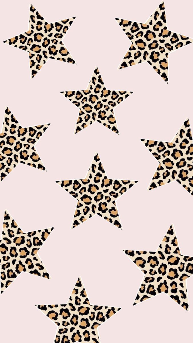 leopard print stars on a pink background