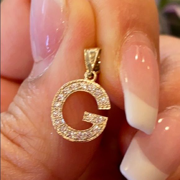 New One Pc Only 10k Gold Cz Initial Letter G Pendant Charm Comes In A Beautiful Jewelry Box Item#Sh-0035000-G Available In All Letters. P Name Wallpaper Hd Love, G Necklace, 14kt Gold Jewelry, Gold Initial Pendant, All Letters, Bridal Jewellery Design, Gold Jewelry Necklace, Letter G, Birthday List