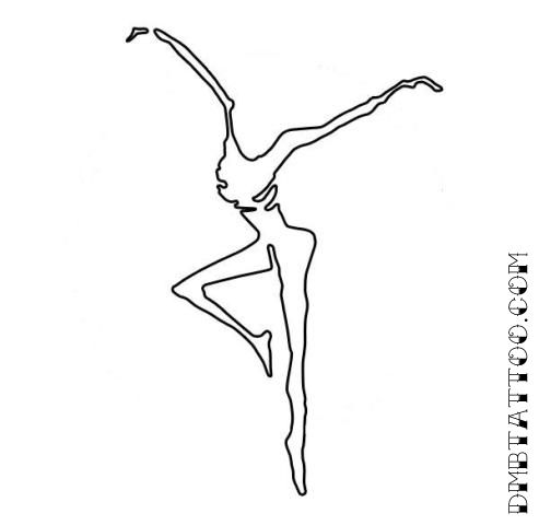 a black and white line drawing of a woman in the middle of her body with one arm extended