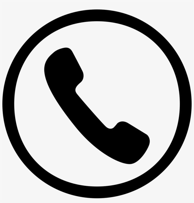 a black and white circle with a phone in it's center on a white background