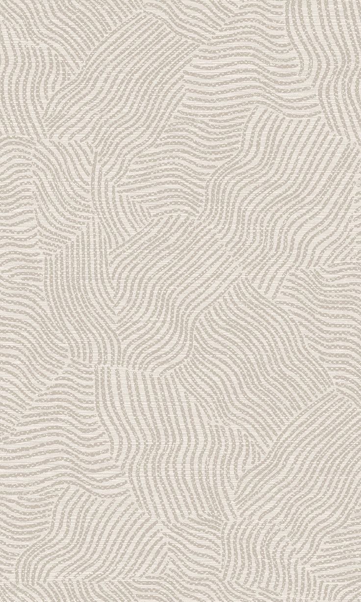 a white and beige wallpaper with wavy lines on the side, in an abstract pattern