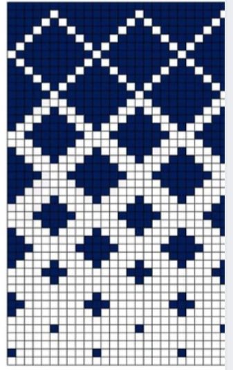 a cross stitch pattern in blue and white