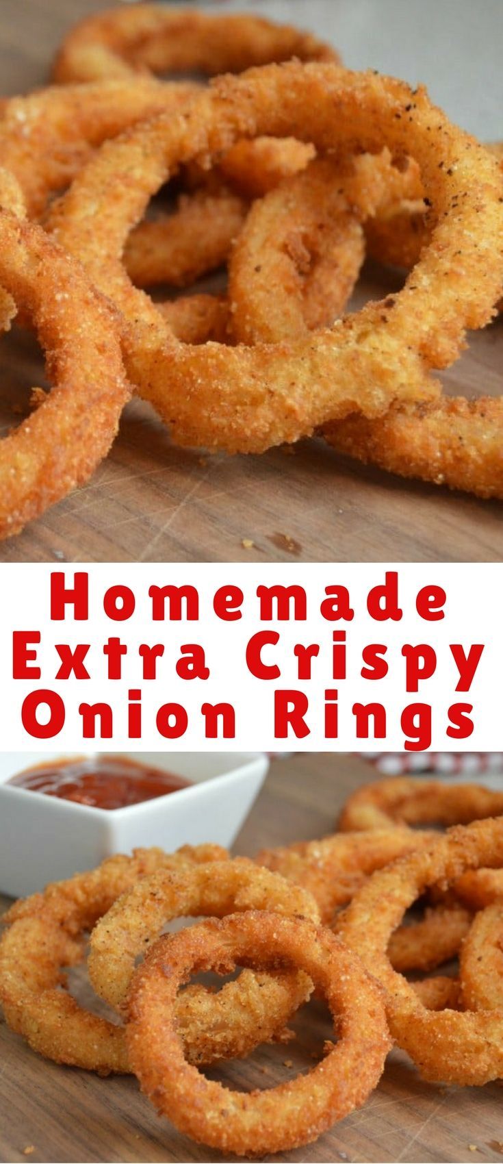 homemade extra crispy onion rings with dipping sauce