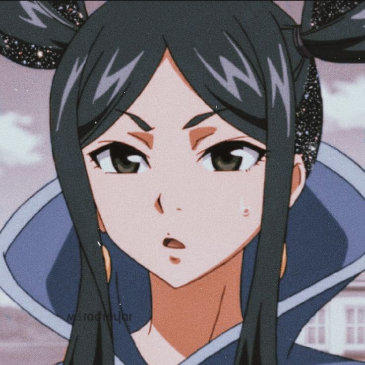 an anime character with black hair and ears