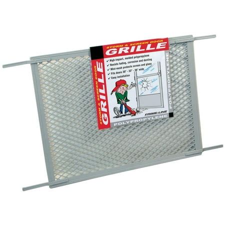 a grill grille with a sticker on it