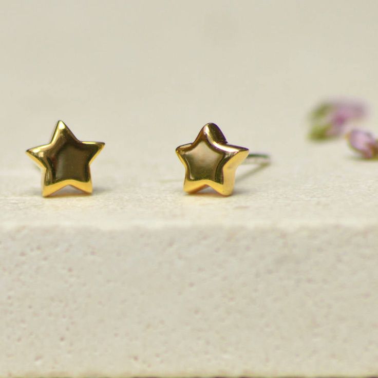 Cute Small Jewelry, Gold Star Earrings Studs, Golden Studs Earrings, Star Earrings Gold, Small Earrings Studs Unique, Baby Earrings Gold, Pure Gold Earrings, Unique Earrings Gold, Gold Star Jewelry