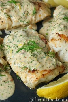 Fish Recipes With Cream Sauce, Dill Fish Sauce, Cod Recipes With Sauce, Fish With Dill Sauce, Cod With Creamy Dill Sauce, Cod Cream Sauce, Creamy Dill Sauce For Fish, Fish With White Sauce, Cod With Sauce Recipes