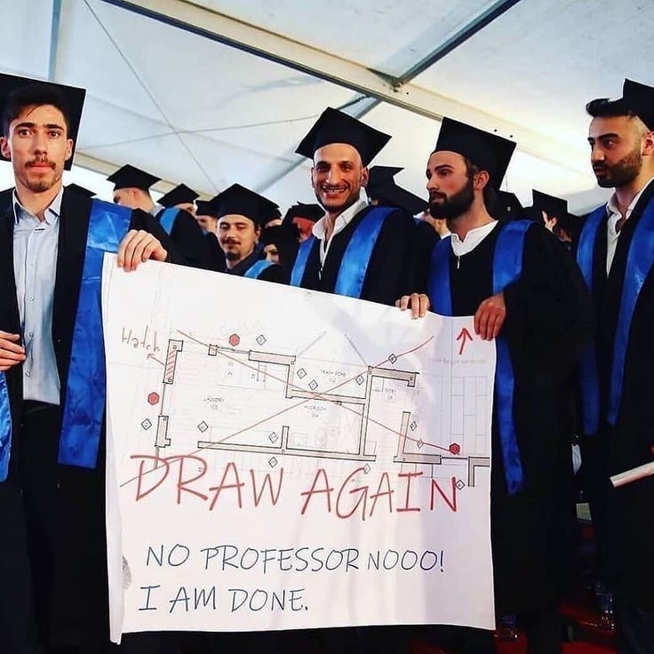 a group of men standing next to each other holding a sign that says draw again