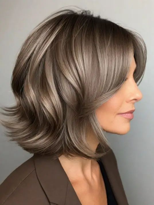 30 Hair Color Ideas For 40-Year-Old Moms Hair Color Ideas For Women In Their 50, Hair Color With Gray, Haircolor Women Over 40, Brownish Grey Hair, Hair Color Over 50 Women, 50 Year Old Hair Color Ideas, Warm Gray Hair Color, Best Hair Color For Graying Hair Over 50, Dark Gray Hair Color Ideas