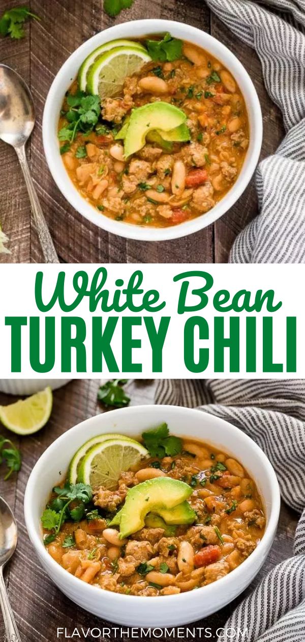 White Bean Turkey Chili Chili With White Beans, White Turkey Chili Recipe, Healthy Turkey Chili, White Turkey Chili, White Bean Turkey Chili, Healthy Chili Recipe Turkey, Chili Spice, Ground Turkey Chili, Ground Turkey Recipes Easy