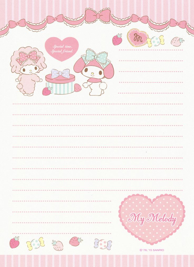 a pink and white stationery with two sheeps on it, one is holding a cake