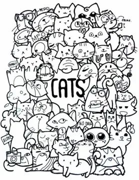 a large group of cats with the word cats on it