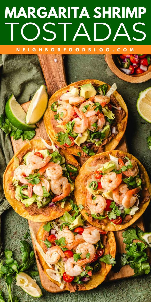 These Shrimp Tostadas are made with crunchy tostada shells, refried beans, plump and juicy shrimp, and lots of fresh toppings. Fun to say, easy to make, and absolutely delicious to eat, you’ll want to add this shrimp tostada recipe to your summer lineup. Bean Tostadas Refried, What To Make With Tostada Shells, Mexican Seafood Recipes, Shrimp Tostadas, Tostada Recipes, Easy To Cook Meals, Seafood Recipes Healthy, Cheap Dinner Recipes, Delicious Seafood Recipes