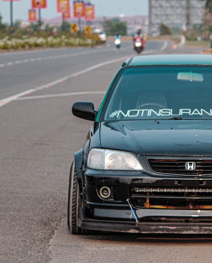 a car that is sitting in the street