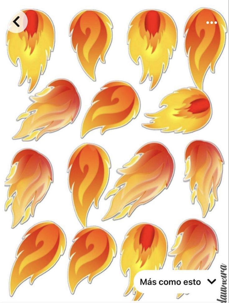 fire flames with different shapes and sizes