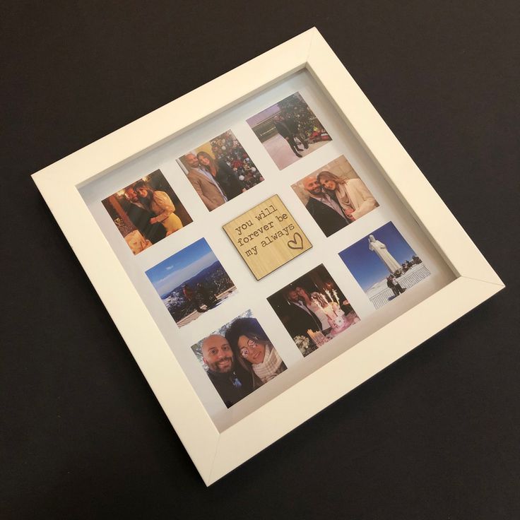 a white frame with pictures and words on it